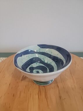 Handcrafted Ceramic Bowl in Blue and Green